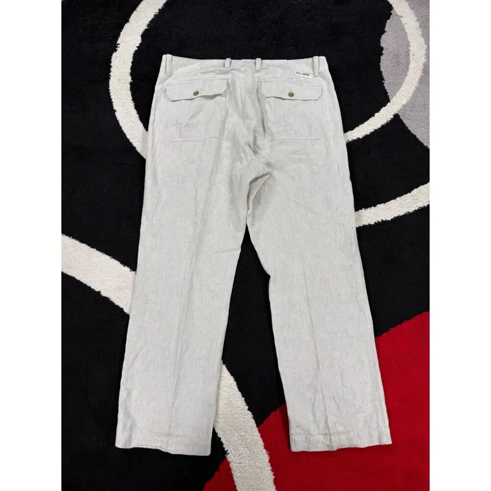 Banana Republic Pants Mens 36x30 Grayish Tan Linen Blend Casual Beach